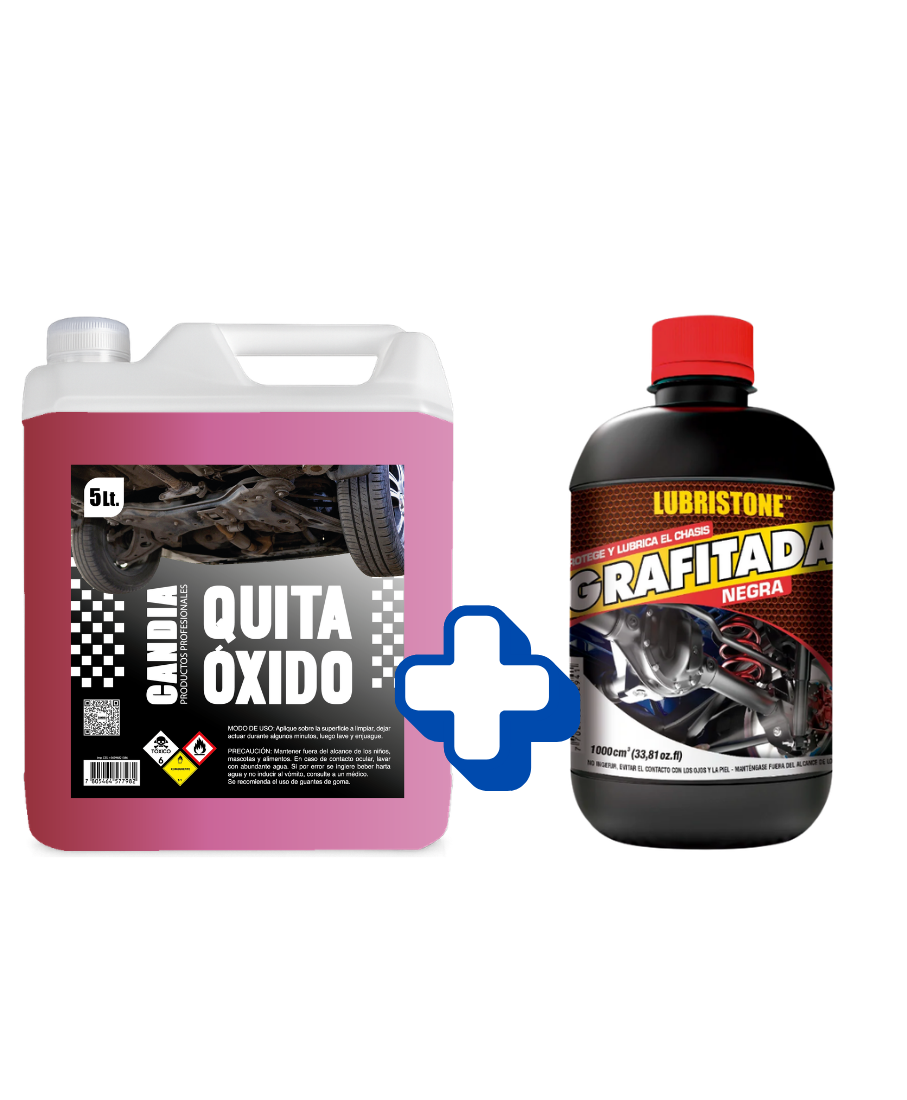 Quita Oxido 5LTS + Ducha Grafitada Negra 1LT