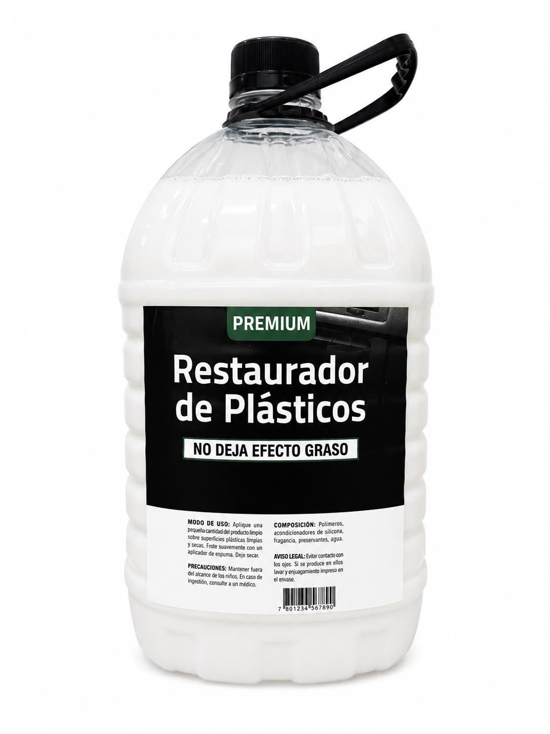 Restaurador De Plásticos Premium Para Auto 5l No Graso